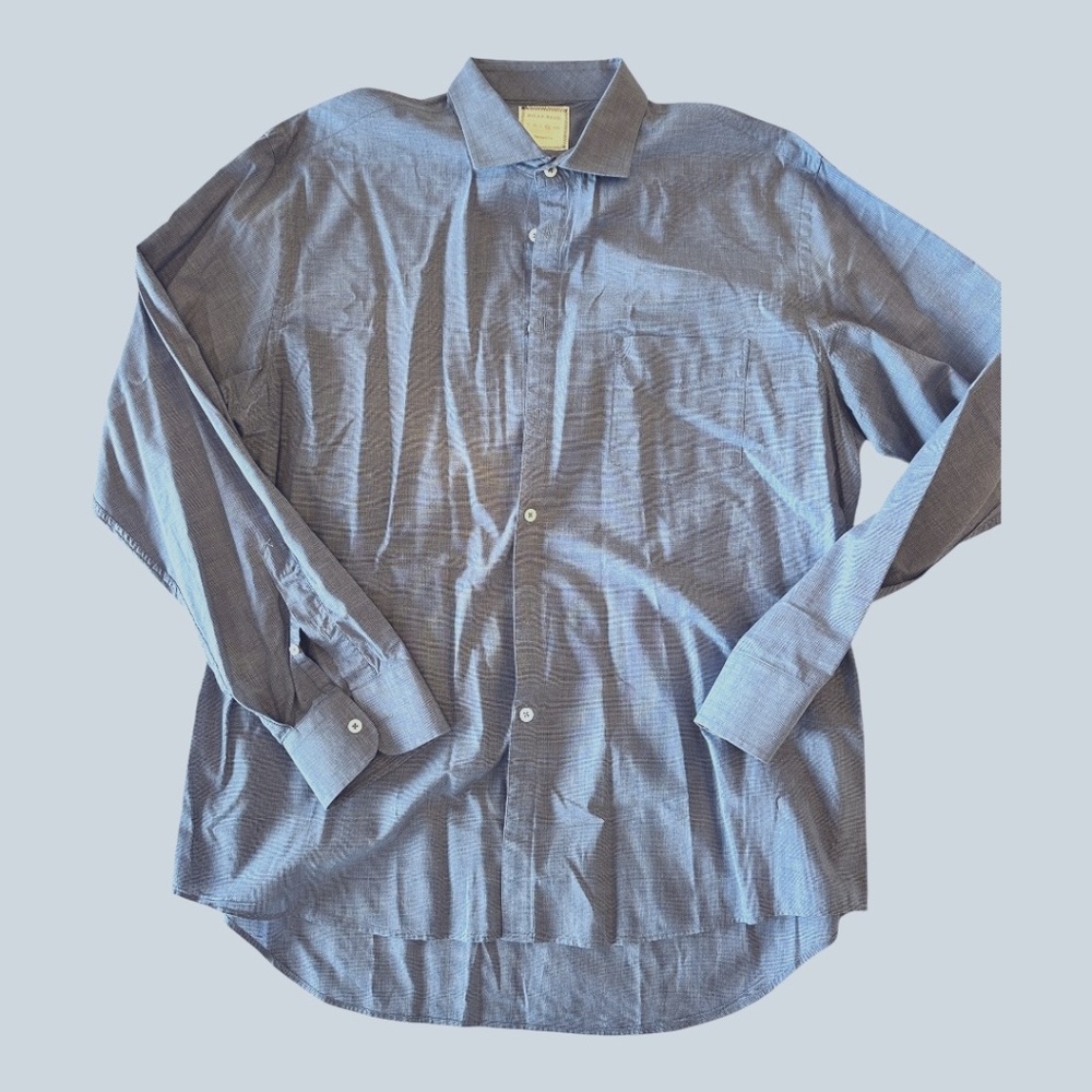 Billy Reid Cotton Buttondown – XL (Blue/White Pinstripe)